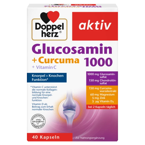 Doppelherz aktiv Glucosamin 1000 + Curcuma Frontansicht